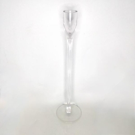 Clear Glass Flute Candle Stick 30cm