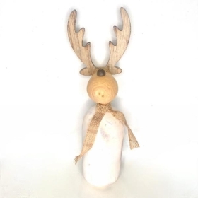 Wooden Winter Reindeer 28cm