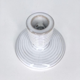 White Mottled Ceramic Candle Stick 1 Handle 7cm