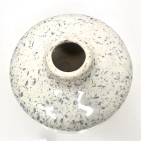 White Ceramic Speckled Vase 9cm