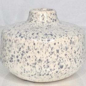 White Ceramic Speckled Vase 9cm