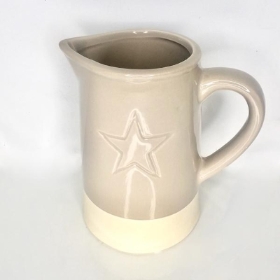 Grey Ceramic Star Jug 15cm