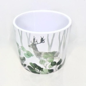 Ceramic Reindeer Woodland Pot 10cm