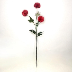 Red Pom Pom Chrysanthemum 71cm