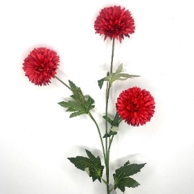 Red Pom Pom Chrysanthemum 71cm