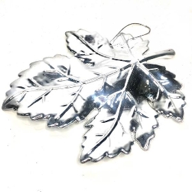 Silver Metallic Leaf 17cm