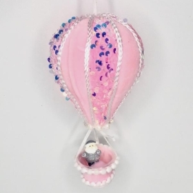 Pink Lilac Hot Air Balloon 12cm