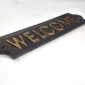 Cast Iron Welcome Sign 21cm