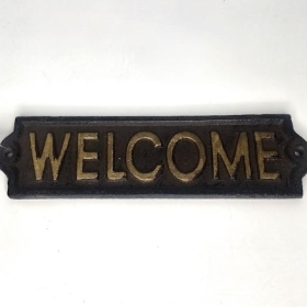 Cast Iron Welcome Sign 21cm