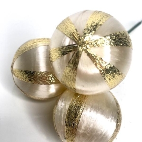 3 x Gold & White Balls 17cm