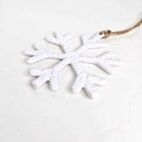 White Hanging Snowflake 11cm