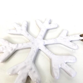 White Hanging Snowflake 11cm