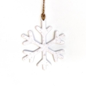 White Hanging Snowflake 11cm