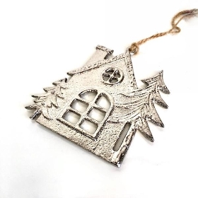 Silver Hanging House 9cm