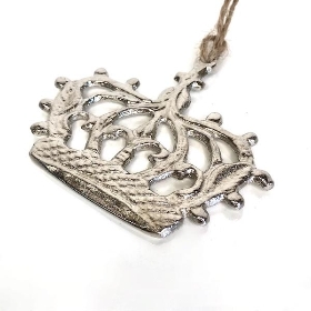 Silver Hanging Metal Crown 7.5cm