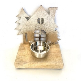 Metal House Tealight Holder 13cm