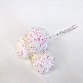 3 x Frosted Iridescent Ball 13cm