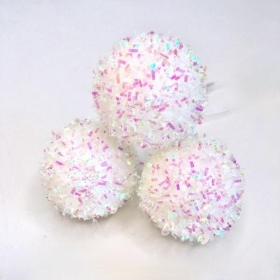 3 x Frosted Iridescent Ball 13cm