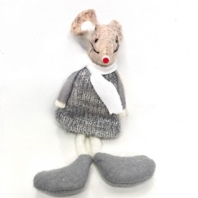 Fabric Mouse Dangly Legs 16cm