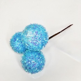 3 x Frosted Turquoise Balls 17cm