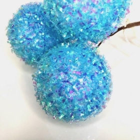 3 x Frosted Turquoise Balls 17cm