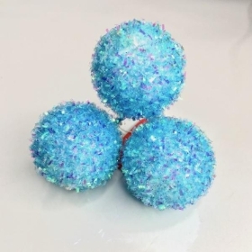 3 x Frosted Turquoise Balls 17cm