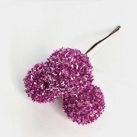 3 x Frosted Purple Balls 17cm