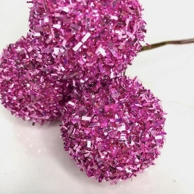 3 x Frosted Purple Balls 17cm