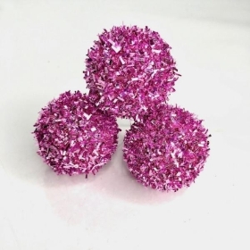 3 x Frosted Purple Balls 17cm