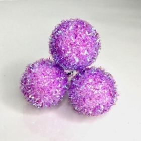 3 x Frosted Lilac Balls 17cm