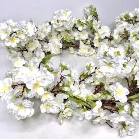 Ivory Deluxe Blossom Wreath 45cm