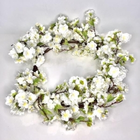 Ivory Deluxe Blossom Wreath 45cm