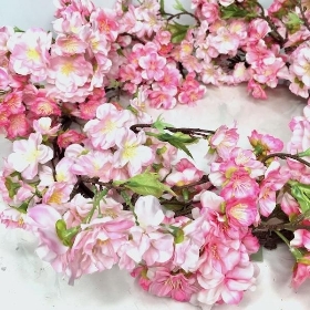 Pink Deluxe Blossom Wreath 60cm