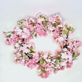 Pink Deluxe Blossom Wreath 60cm