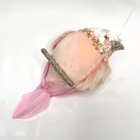 Pink Deluxe Hanging Bird 17cm