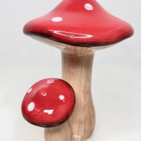 Ceramic Toadstool Duo 15cm