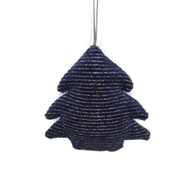 Navy Velvet Hanging Tree 10cm