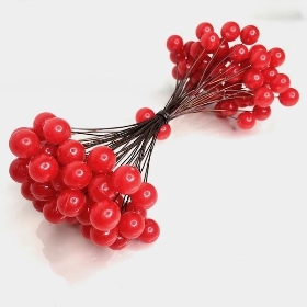 Red Double Ended Holly Berry 12cm x 50