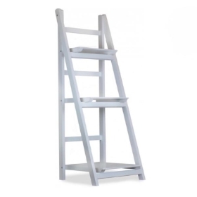 White Wooden 3 Tier Unit 112cm