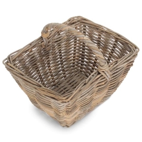 Grey Rattan Kindling Basket 41cm