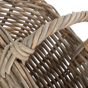 Grey Rattan Kindling Basket 41cm