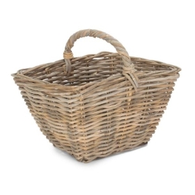 Grey Rattan Kindling Basket 41cm