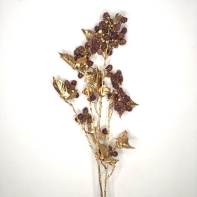 Gold Christmas Dark Mulberry Spray 116cm