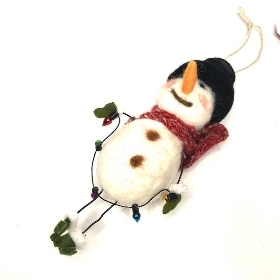 Felt Snowman Hanging Decoration 16cm