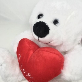 White I Love You Teddy 20cm