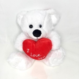 White I Love You Teddy 20cm