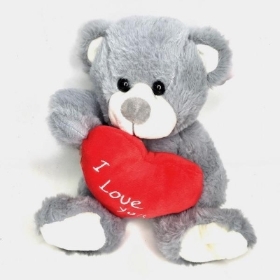 Grey I Love You Teddy 20cm