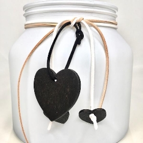 White Frosted Jar & Hearts 15cm