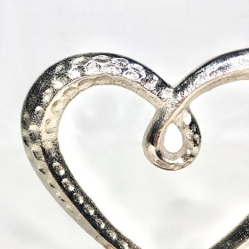 Silver Open Heart on Base 17.5cm