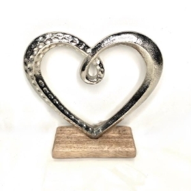 Silver Open Heart on Base 17.5cm